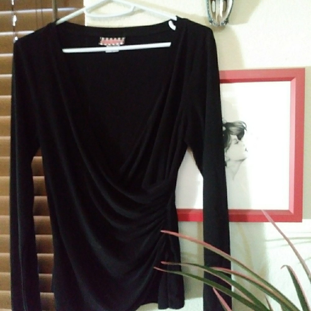 Pinupgirl Black Long Sleeve Blouse